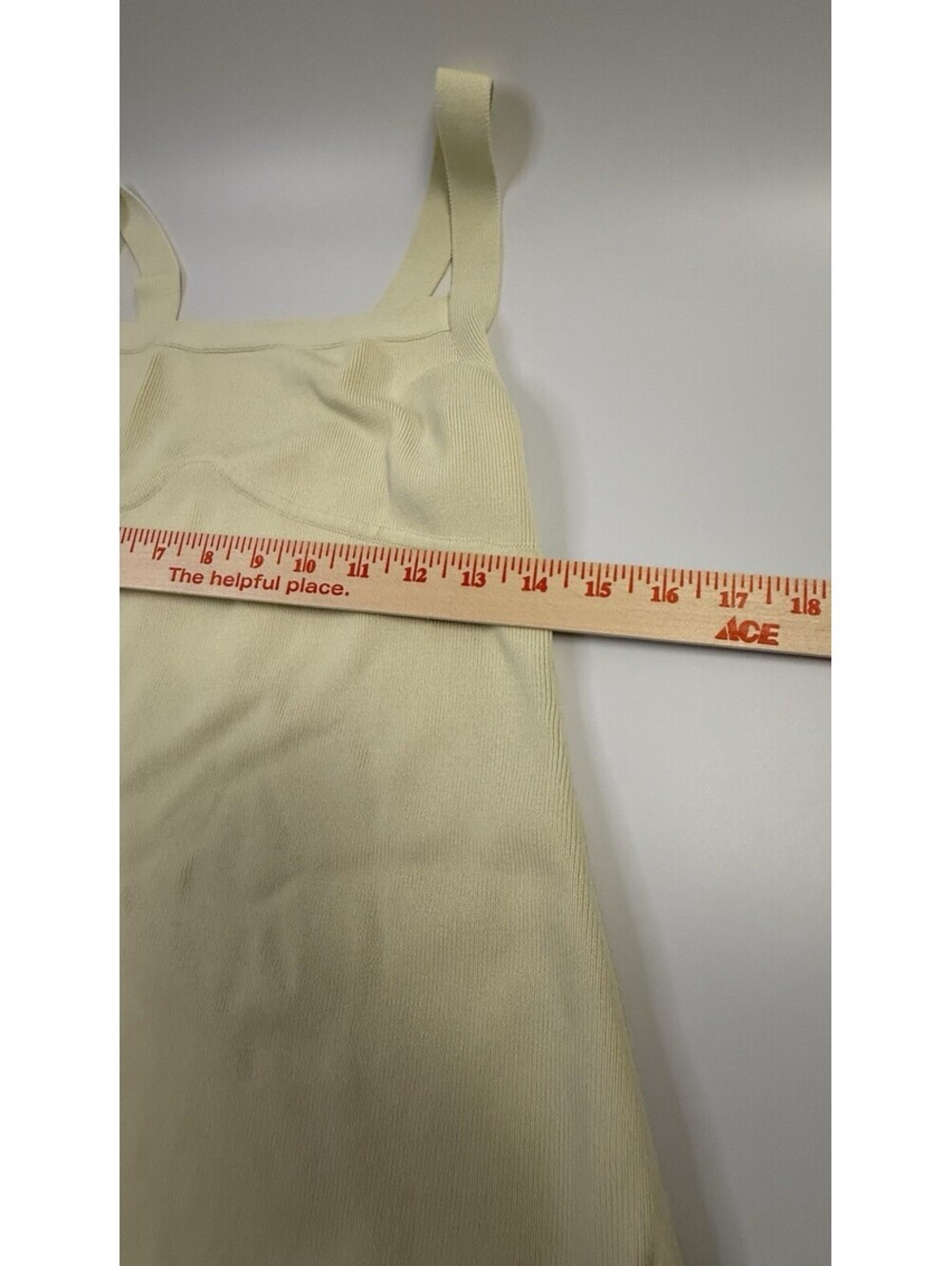 ZARA Beige Knit Square Neck Strappy Sleeveless Midi Slip Dress Women's L - Picture 9 of 16